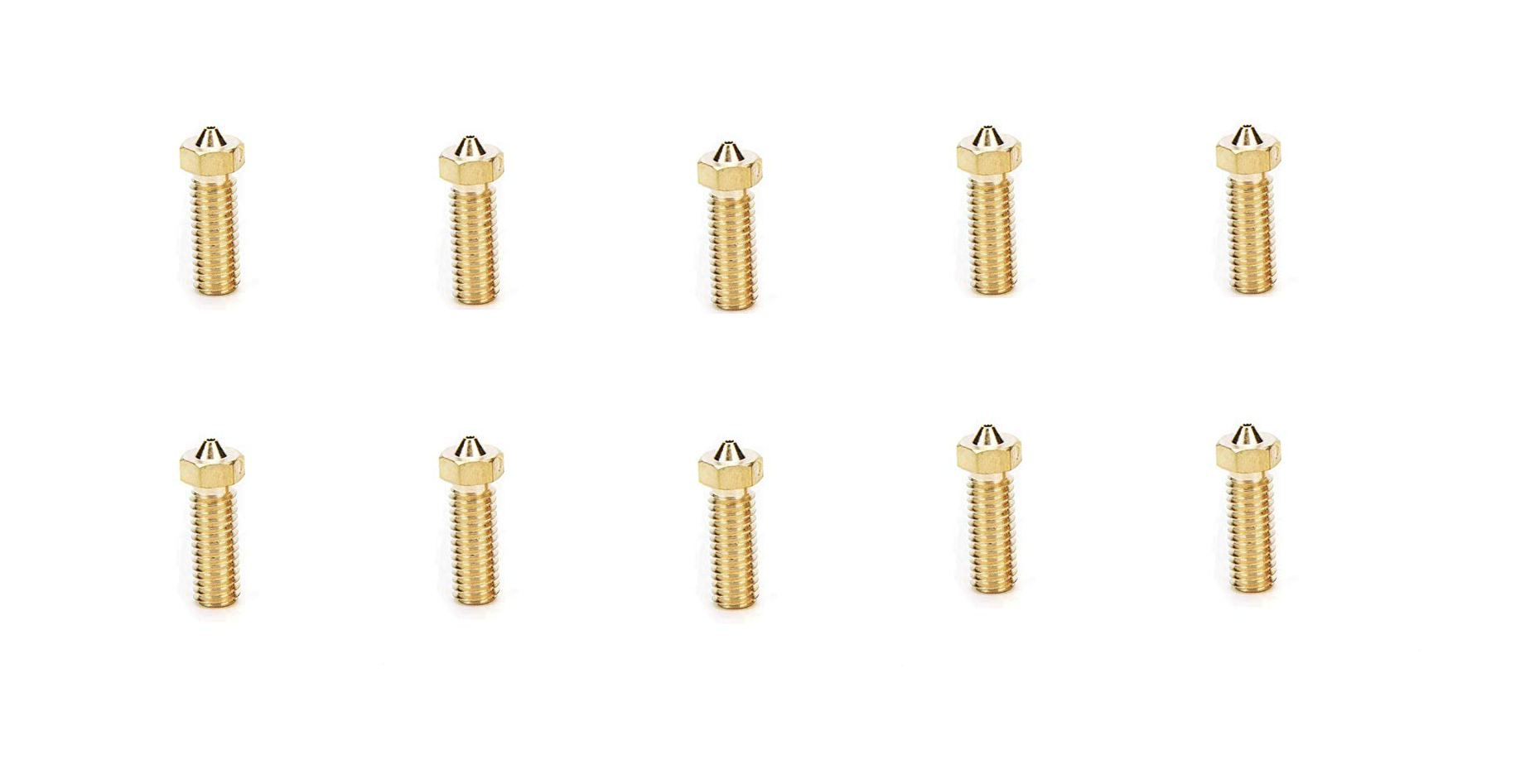 M6 Brass Volcano Nozzle - 0.4mm - Pack of 10