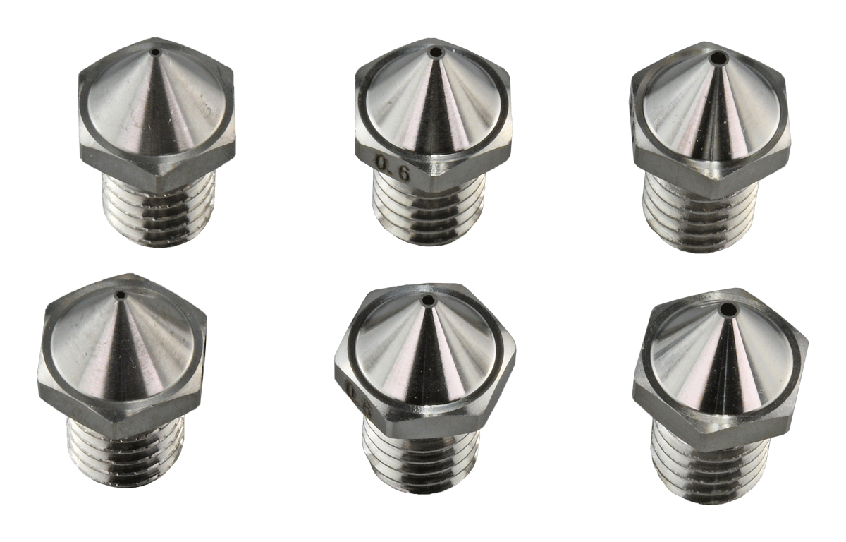Flashforge Steel Nozzle Set - 0.4/0.6/0.8 mm - 6-Pack - Digitmakers.ca