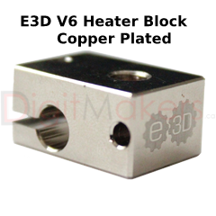 E3D V6 Plated Copper Heater Block - Digitmakers.ca providing 3d printers, 3d scanners, 3d filaments, 3d printing material , 3d resin , 3d parts , 3d printing services