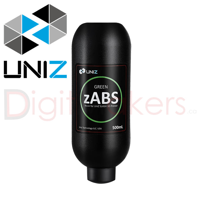 UNIZ zABS Resin 500ml - Various Colors - Digitmakers.ca providing 3d printers, 3d scanners, 3d filaments, 3d printing material , 3d resin , 3d parts , 3d printing services