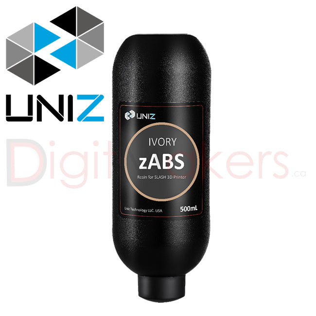 UNIZ zABS Resin 500ml - Various Colors - Digitmakers.ca providing 3d printers, 3d scanners, 3d filaments, 3d printing material , 3d resin , 3d parts , 3d printing services