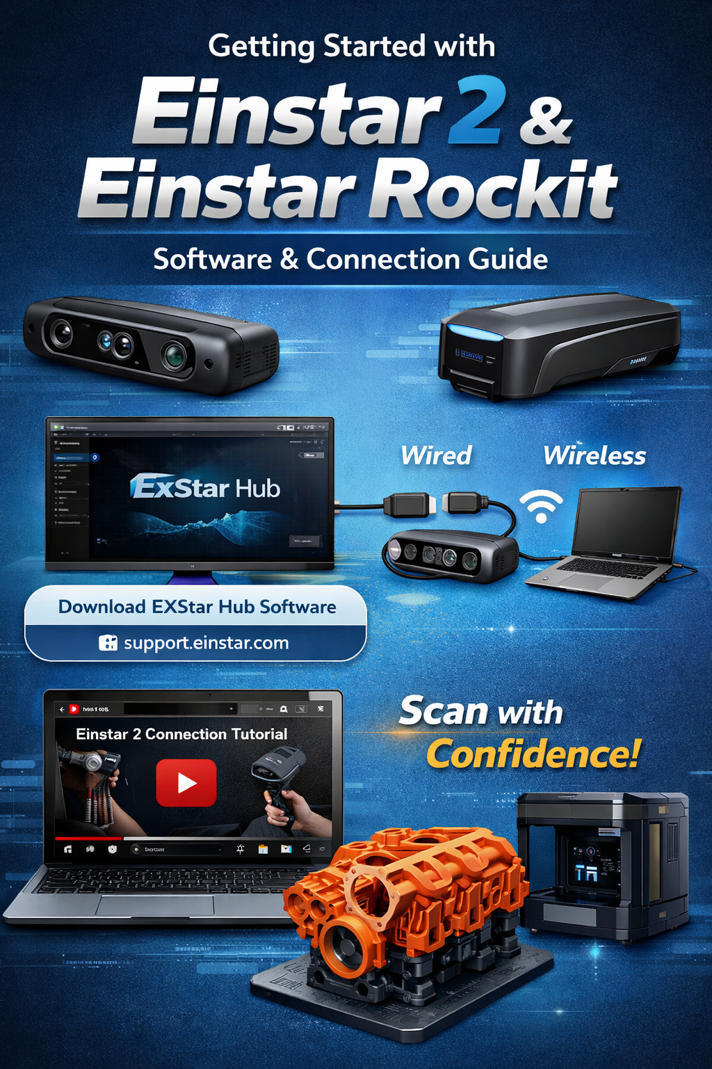 Shining3D Einstar2 and Einstar Rockit Software and Setup Video