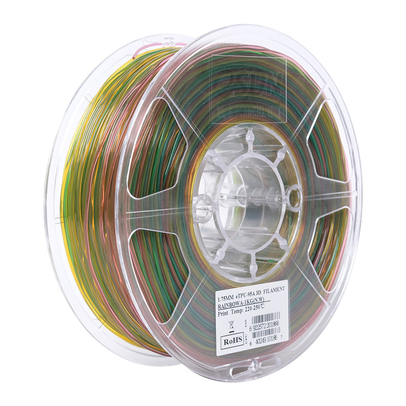 eSUN eTPU-95A Rainbow B Filament - 1.75mm 1kg - Digitmakers.ca