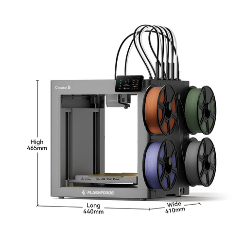 Flashforge Creator 5 4-Toolheads Multi-Color 3D Printer - ETL Certified