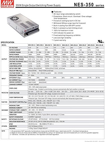 Mean Well  NES-350 12V Power Supply - Digitmakers.ca