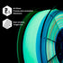 ZIRO Filament PLA Arc-en-ciel à Gradient de Couleurs et à Effet Phosphorescent dans le Noir - 1kg, 1.75mm, GID arc-en-ciel