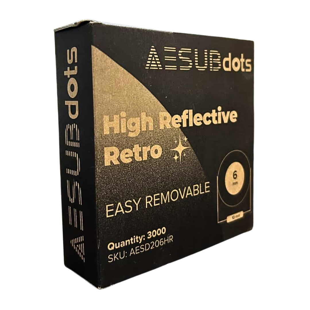 AESUBdots High Retro Reflective Targets (Easy Remove)- 6mm 3000/roll