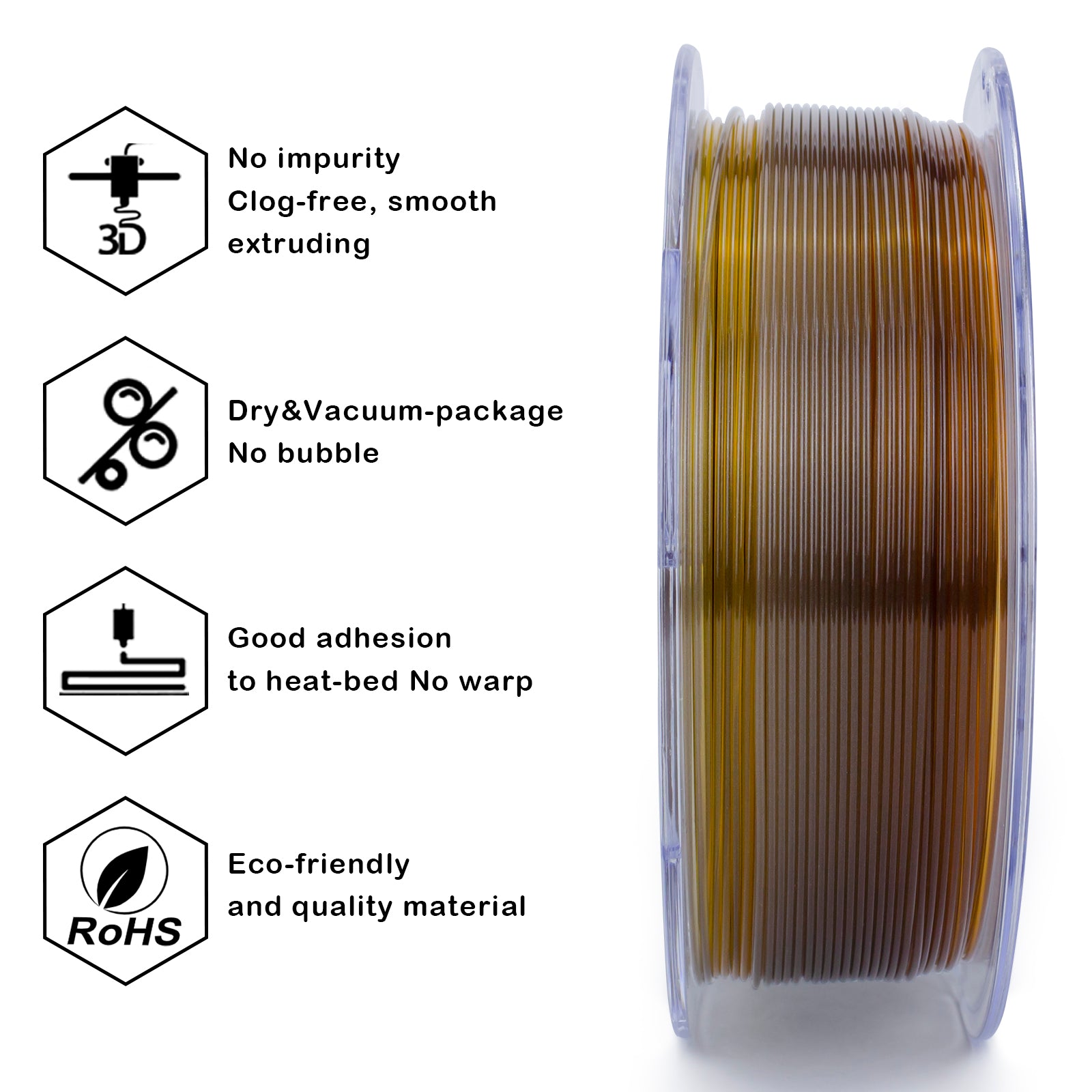 ZIRO Gradient Color Translucent PLA Filament - 1kg, 1.75mm, Season series