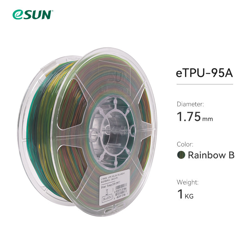 eSUN eTPU-95A Rainbow B Filament - 1.75mm 1kg - Digitmakers.ca