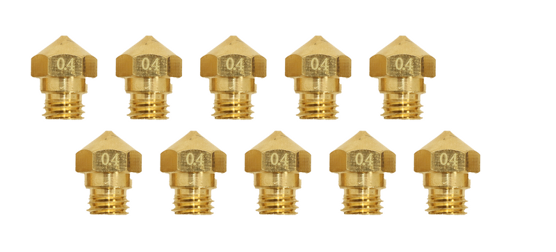 MK10 Brass Nozzle 0.4mm - Pack of 10