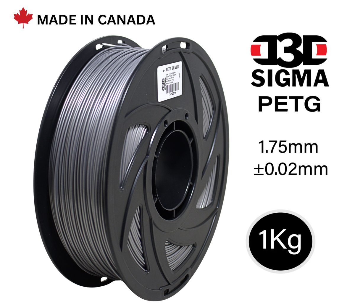 D3D Sigma PETG 1kg 1,75 mm Enroulé Divers coloris