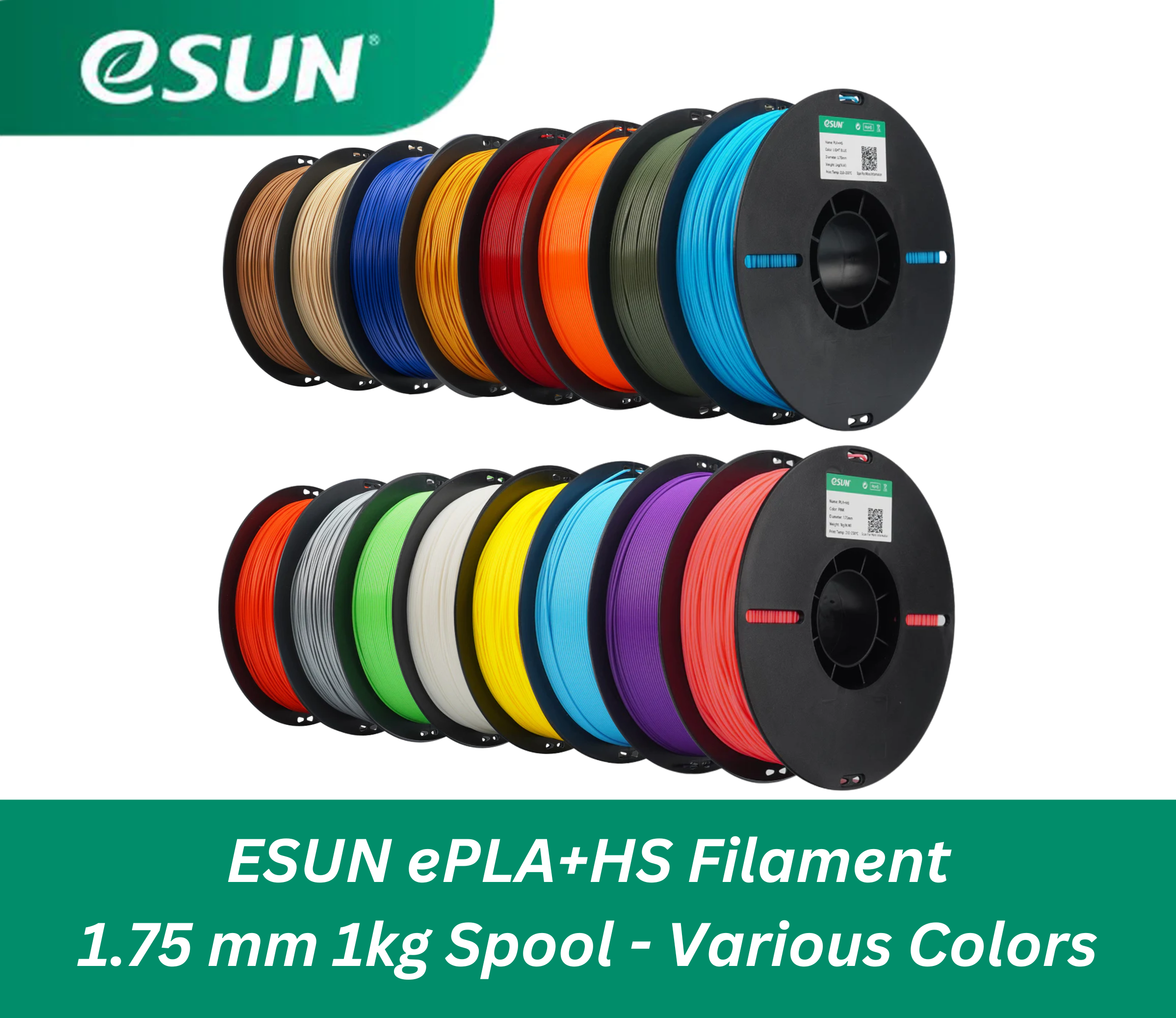 Filament ESUN ePLA+HS 1,75mm 1kg - Plusieurs couleurs