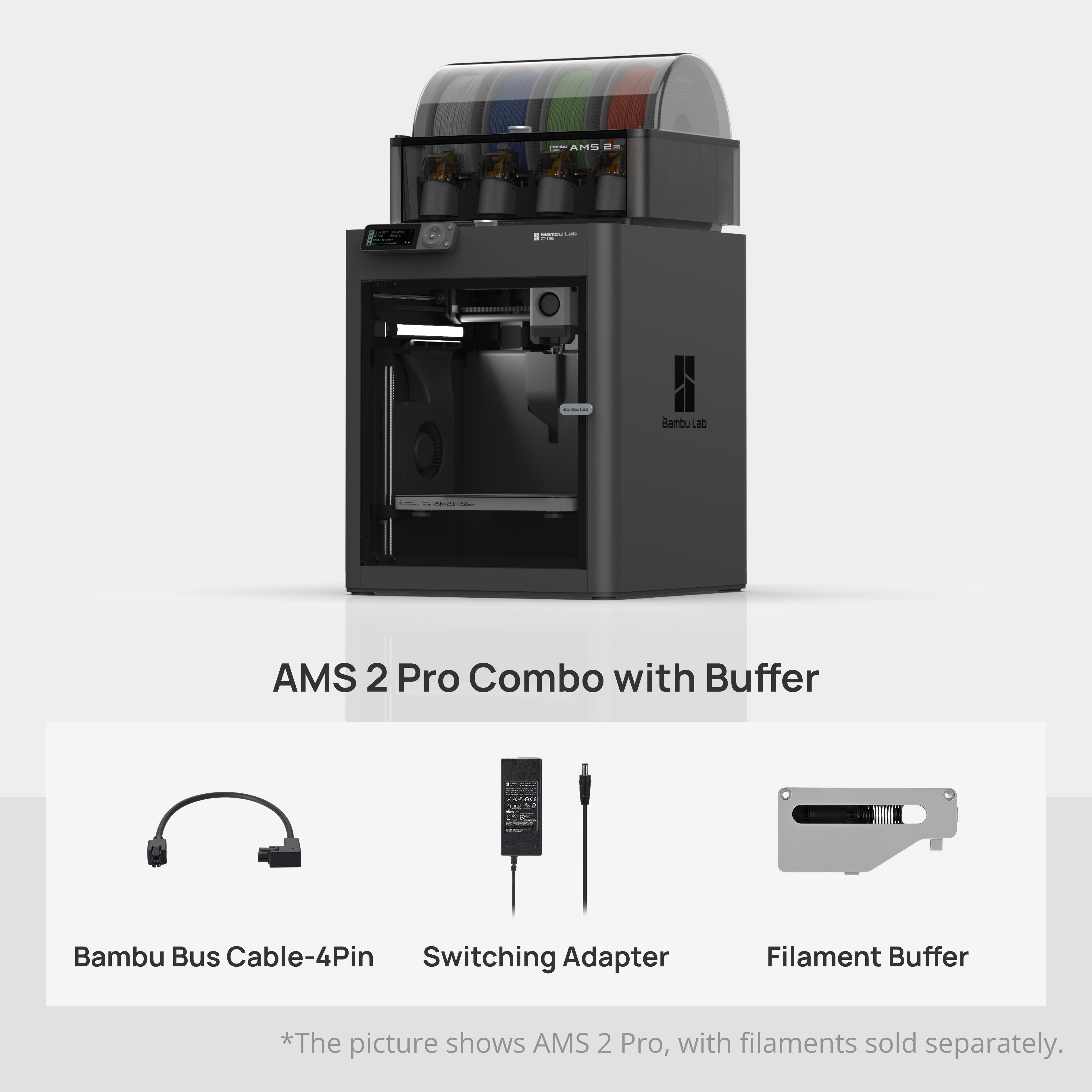 Bambu Lab P1S (AMS 2 Pro Combo with Buffer) 3D Printer - cTUV Certified