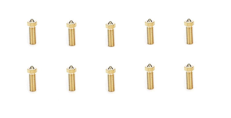 M6 Brass Volcano Nozzle - 0.4mm - Pack of 10