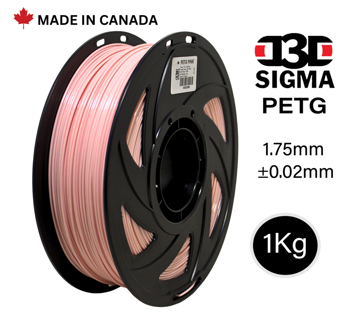 D3D Sigma PETG 1kg 1.75 mm Spooled Various Colors