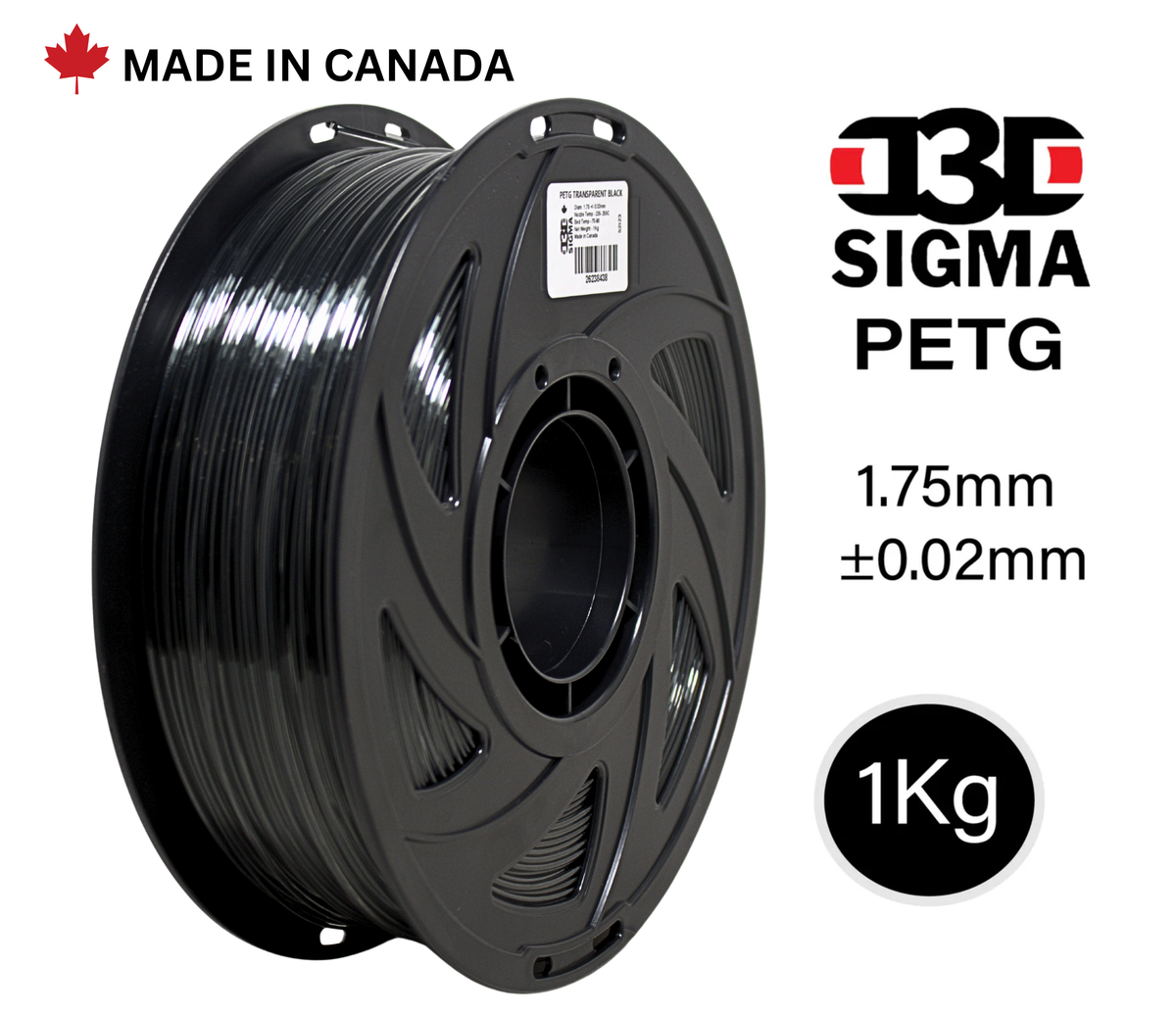 D3D Sigma PETG 1kg 1,75 mm Enroulé Divers coloris