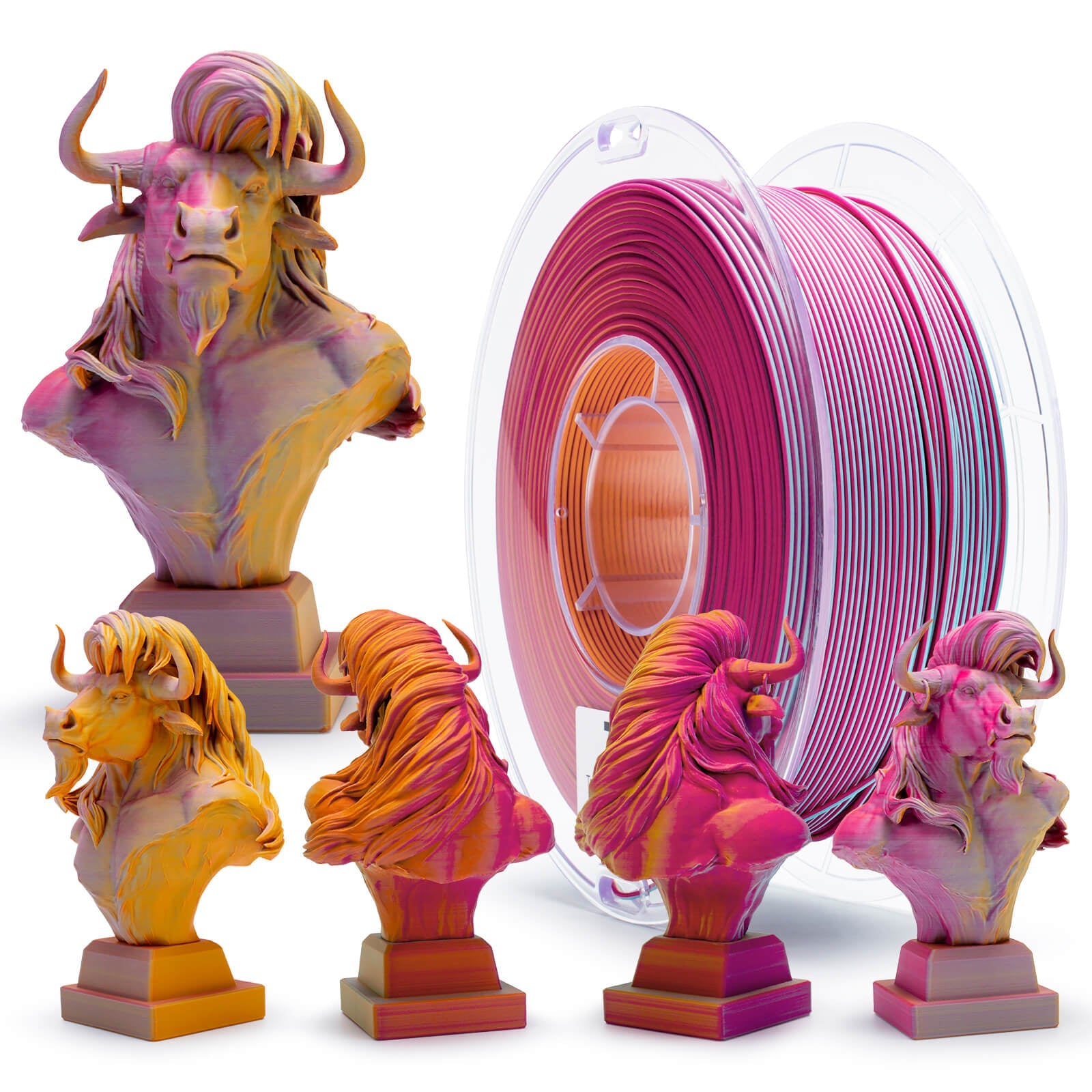 ZIRO Triple Color Co-extrusion Matte PLA Filament - 1kg, 1.75mm