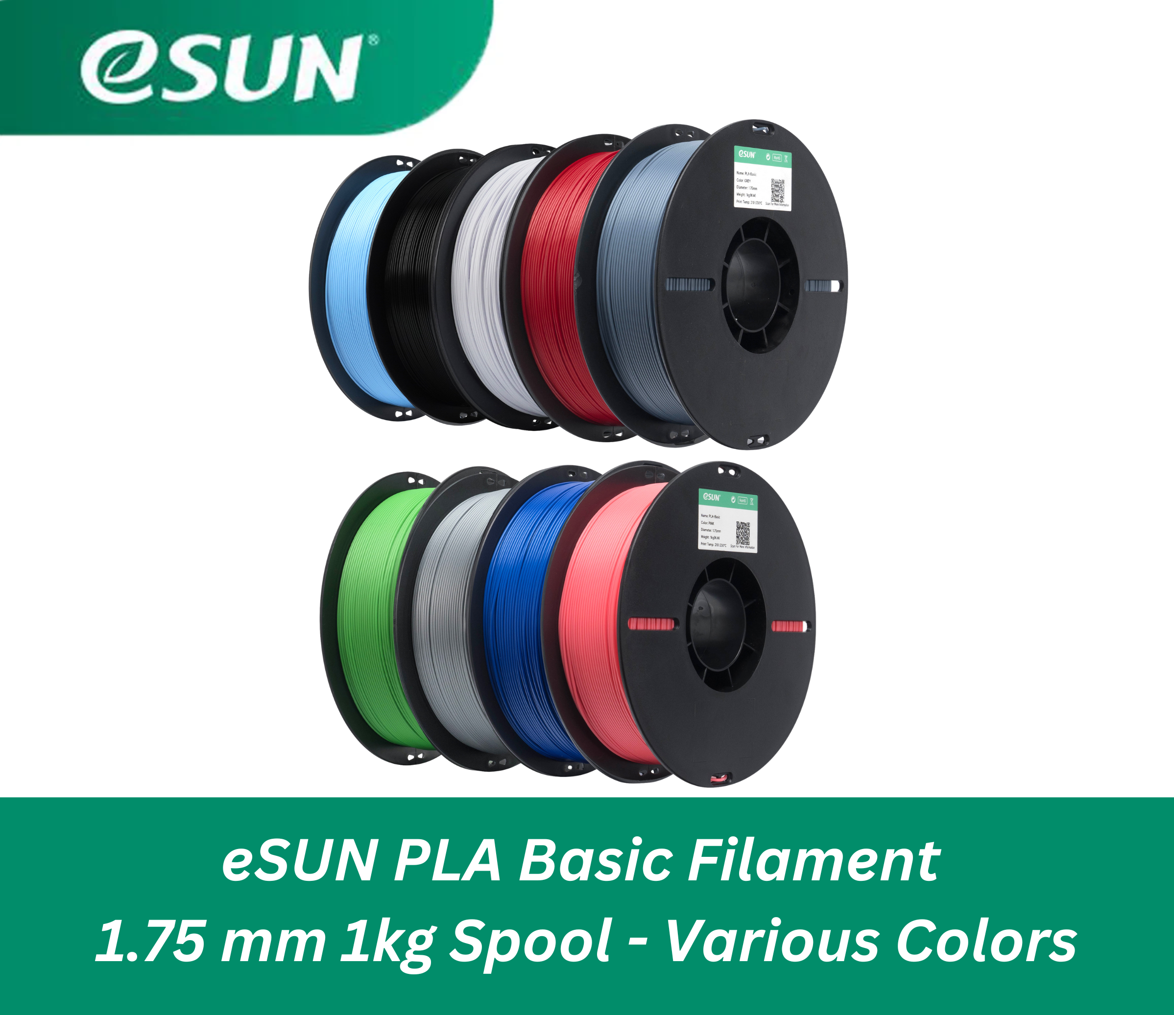 eSUN PLA Basic Filament 1.75mm 1kg - Various Colors