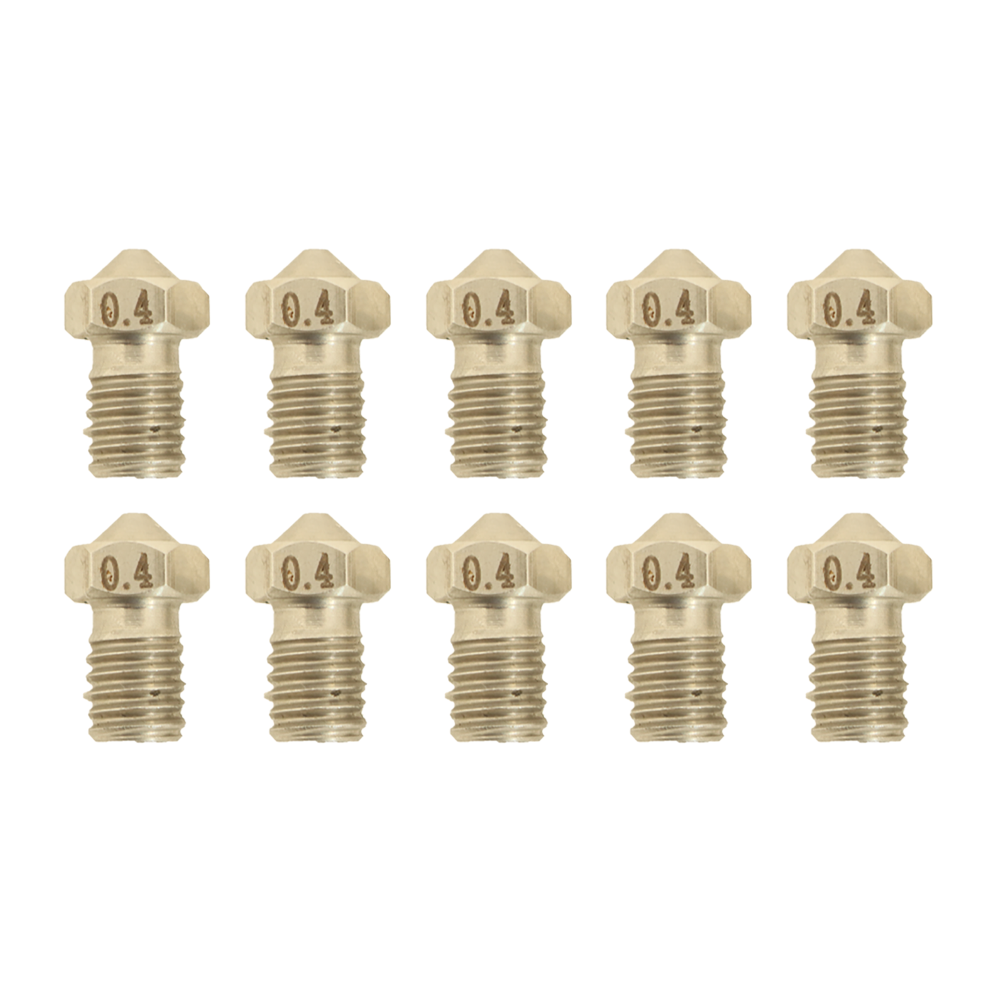 M6 Steel  Nozzle Kit - Pack of 10 - 0.4mm
