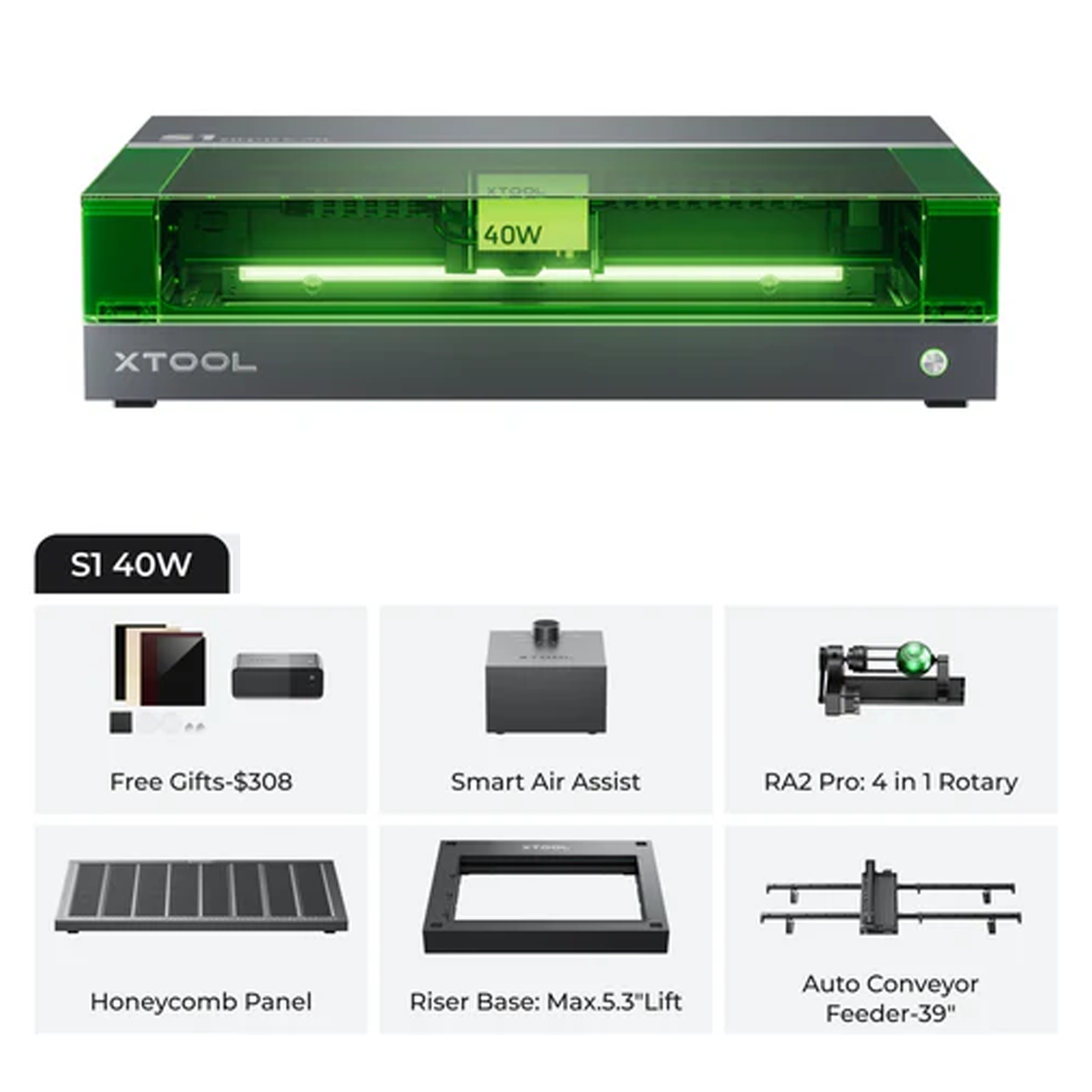Slightly USED xTool S1 Enclosed Diode Laser Cutter - UL and ETL Certified