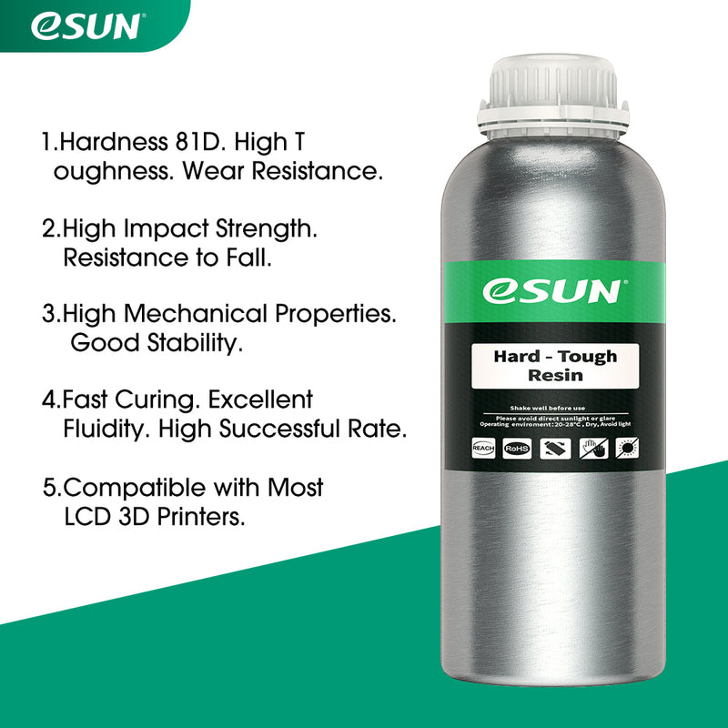 ESUN Hard-tough Resin For LCD Printer 500g - various colors - Digitmakers.ca providing 3d printers, 3d scanners, 3d filaments, 3d printing material , 3d resin , 3d parts , 3d printing services