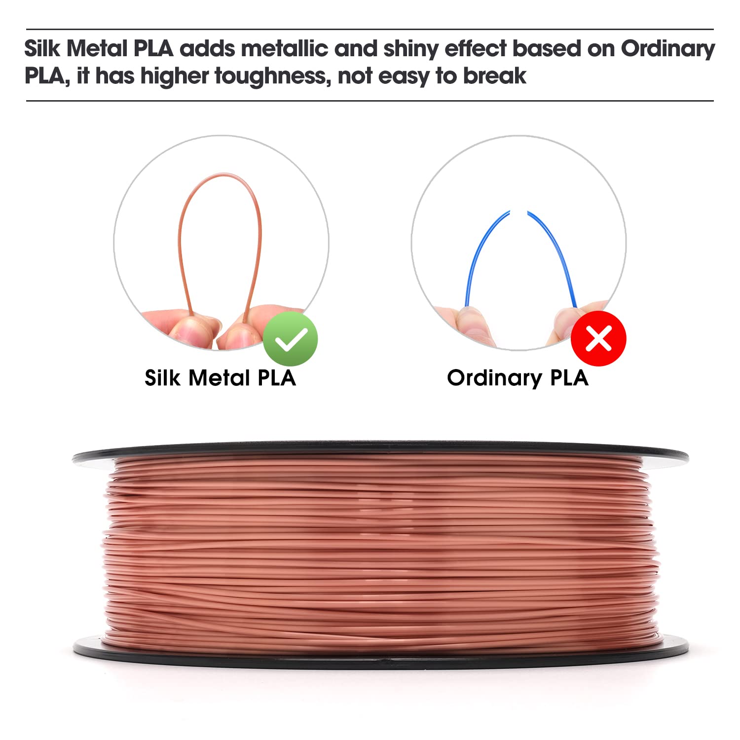eSun eSilk PLA Filament 1.75mm 1kg Spool Various Colors - Digitmakers.ca