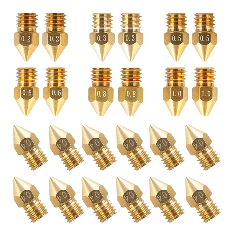 Official Creality Brass MK8 Nozzle Kit 1.75mm - (24 pieces) - Digitmakers.ca