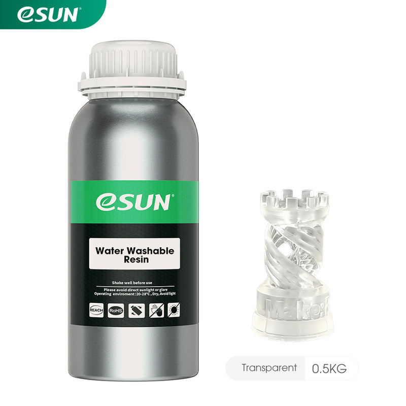 ESUN Water Washable Resin For LCD Printer 500g - various colors - Digitmakers.ca providing 3d printers, 3d scanners, 3d filaments, 3d printing material , 3d resin , 3d parts , 3d printing services