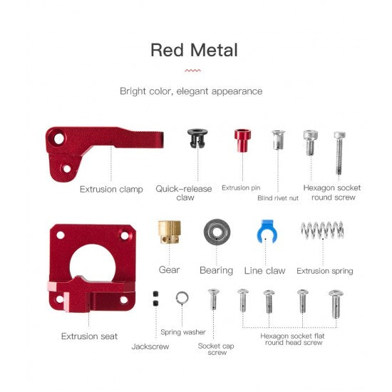 CREALITY 3D Printer Red Metal Extruder Kit - Digitmakers.ca