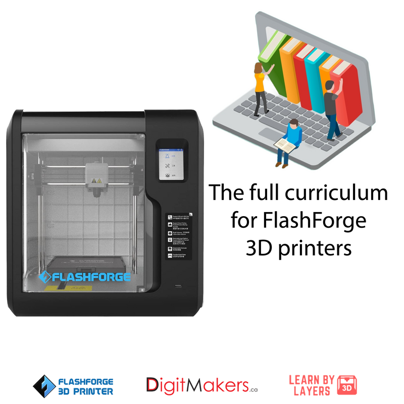 Flashforge Adventurer 3 3D Printer-ETL Certified & Learn By Layers The Full Curriculum Bundle