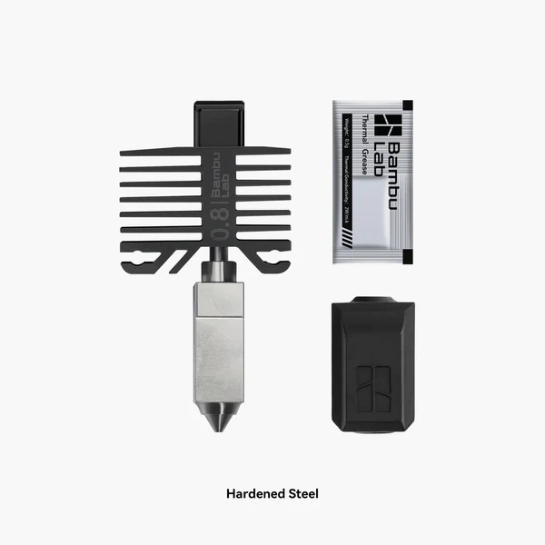 Bambu Lab Hotend with Hardened/Stainless Steel Nozzle (Various Sizes)  - X1 & P1 Series Digitmakers.ca