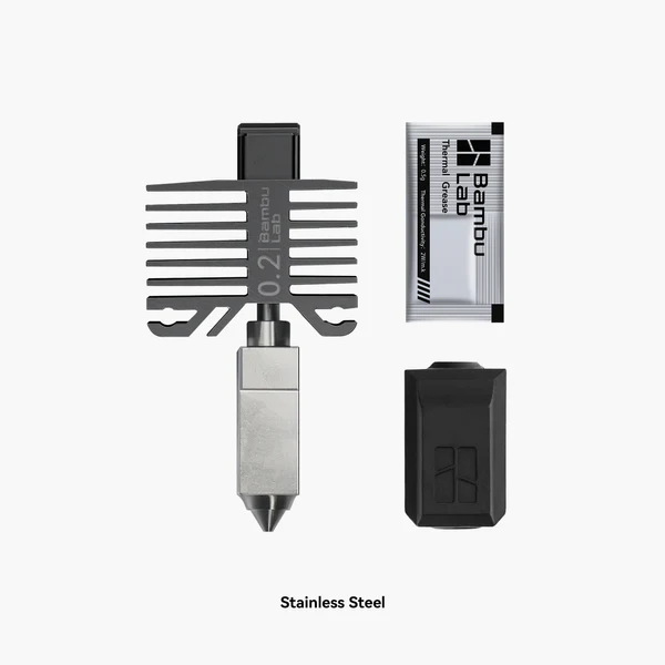 Bambu Lab Hotend with Hardened/Stainless Steel Nozzle (Various Sizes)  - X1 & P1 Series Digitmakers.ca