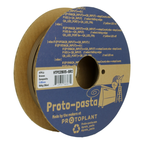 Protopasta Bronze Metal Composite HTPLA - 1.75mm - Digitmakers.ca providing 3d printers, 3d scanners, 3d filaments, 3d printing material , 3d resin , 3d parts , 3d printing services