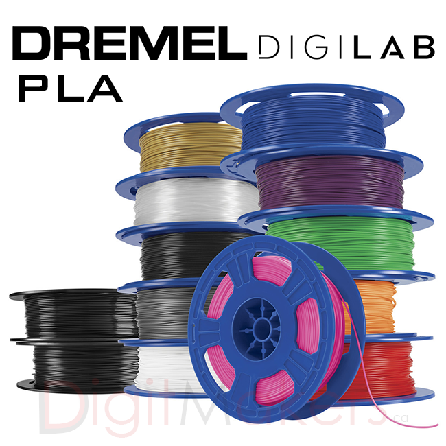 Dremel Digilab 3D Printer Filaments PLA-1.75- 0.5KG - Various Colors - Digitmakers.ca providing 3d printers, 3d scanners, 3d filaments, 3d printing material , 3d resin , 3d parts , 3d printing services