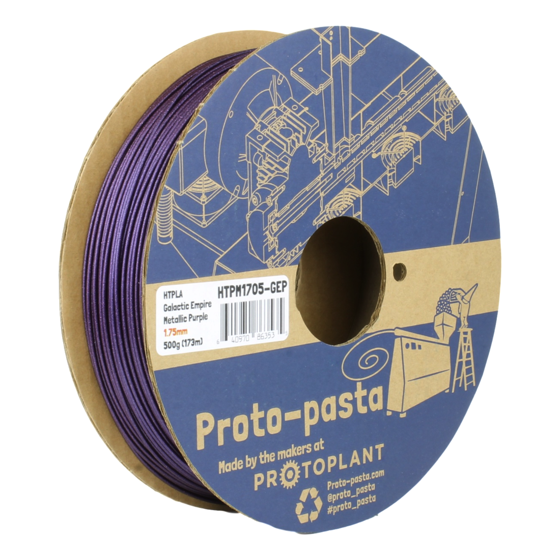 ProtoPasta Galactic Empire Metallic Purple HTPLA 1.75mm 500g - Digitmakers.ca