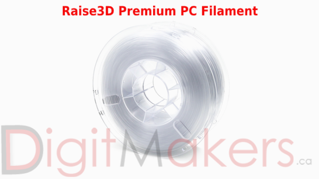 Raise3D Premium Polycarbonate Filament 1.75mm 1kg Spool Various Colors - Digitmakers.ca providing 3d printers, 3d scanners, 3d filaments, 3d printing material , 3d resin , 3d parts , 3d printing services