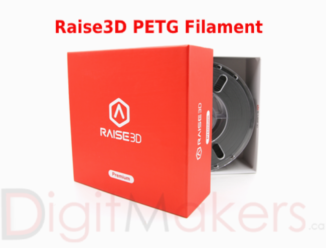 Raise3D Premium PETG Filament Black 1.75mm 1kg Spool - Digitmakers.ca providing 3d printers, 3d scanners, 3d filaments, 3d printing material , 3d resin , 3d parts , 3d printing services