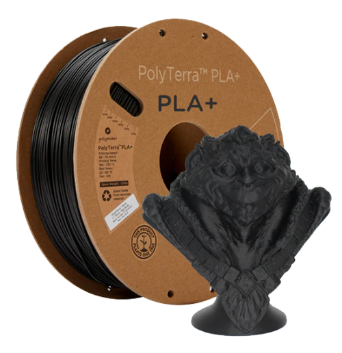 PolyTerra™ PLA+ Black - 1.75mm 1kg - Digitmakers.ca
