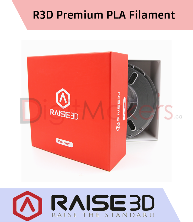 Raise3D Premium PLA Filament 1.75mm 1kg Spool - Digitmakers.ca providing 3d printers, 3d scanners, 3d filaments, 3d printing material , 3d resin , 3d parts , 3d printing services