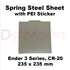 Spring Steel Sheet with PEI Coating Various Sizes - Digitmakers.ca providing 3d printers, 3d scanners, 3d filaments, 3d printing material , 3d resin , 3d parts , 3d printing services
