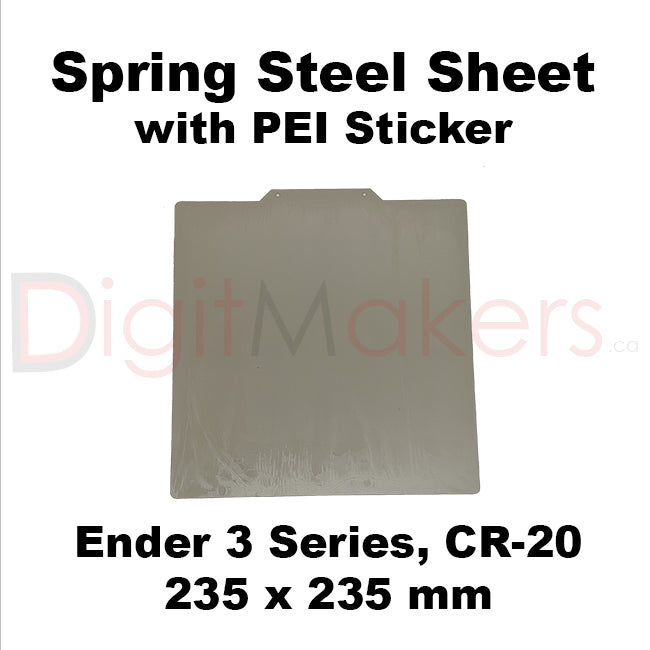 Spring Steel Sheet with PEI Coating Various Sizes - Digitmakers.ca providing 3d printers, 3d scanners, 3d filaments, 3d printing material , 3d resin , 3d parts , 3d printing services