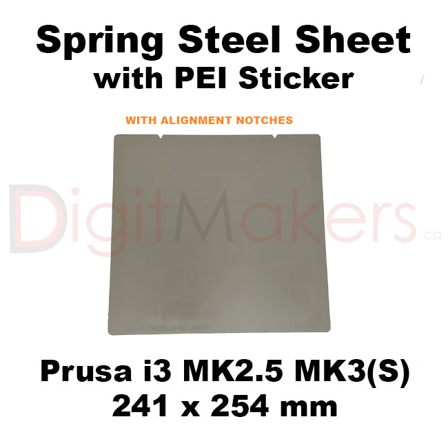 Spring Steel Sheet with PEI Coating Various Sizes - Digitmakers.ca providing 3d printers, 3d scanners, 3d filaments, 3d printing material , 3d resin , 3d parts , 3d printing services