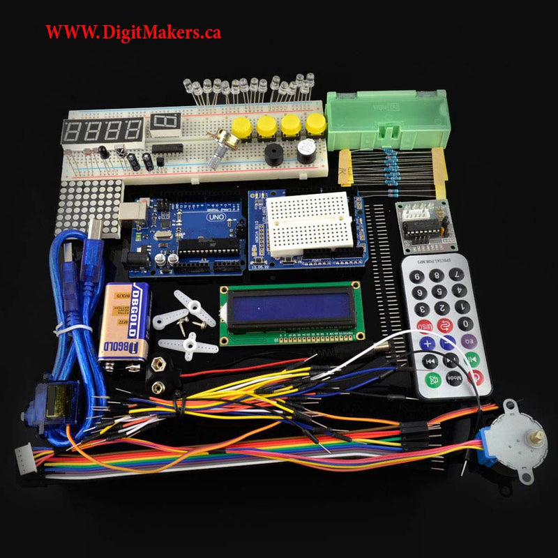 UNO R3 Upgrade Kit with Motor LCD Servo Module for Arduino - Digitmakers.ca