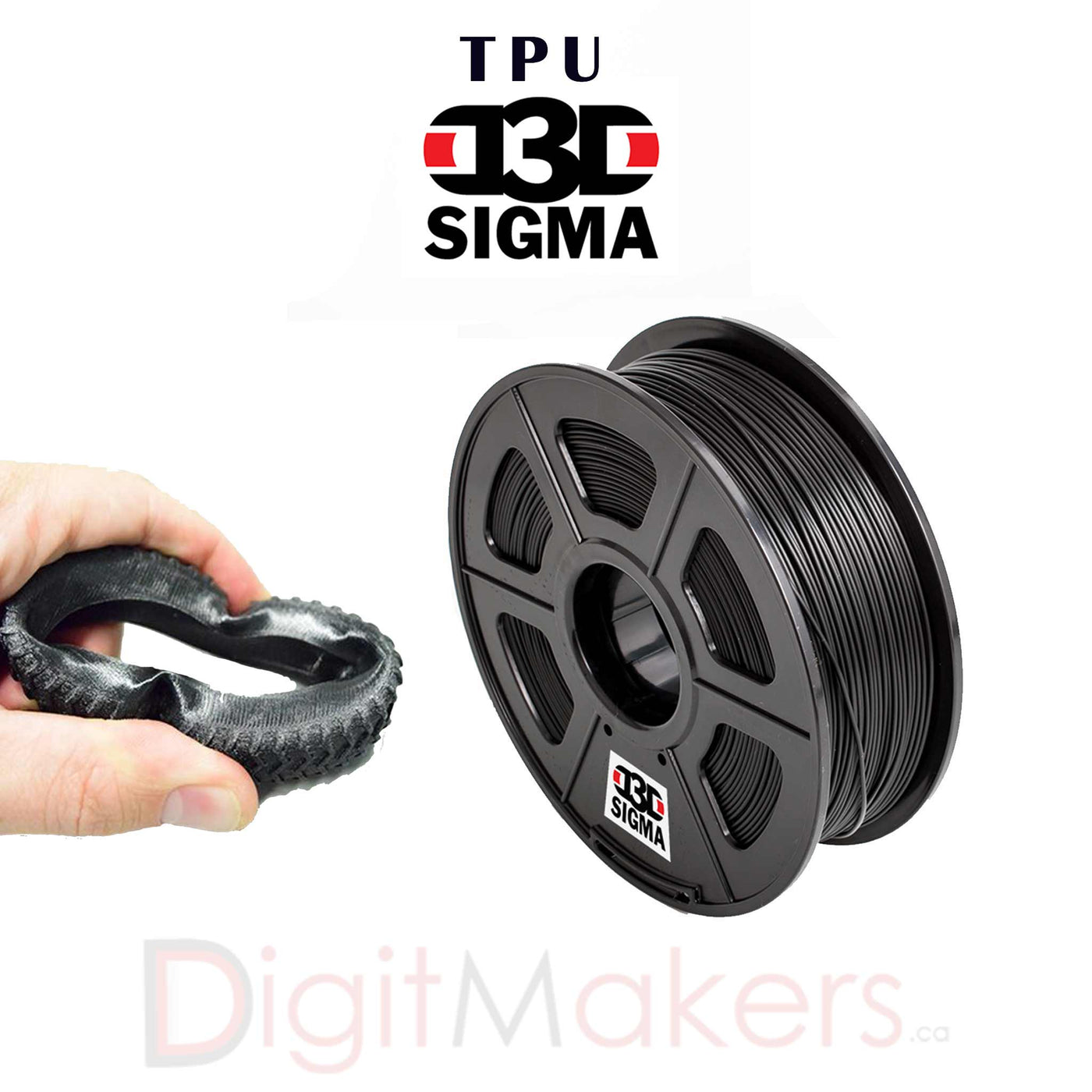 D3D Sigma TPU Flexible Filament 1.75mm-500g Spool (5 Colors) –