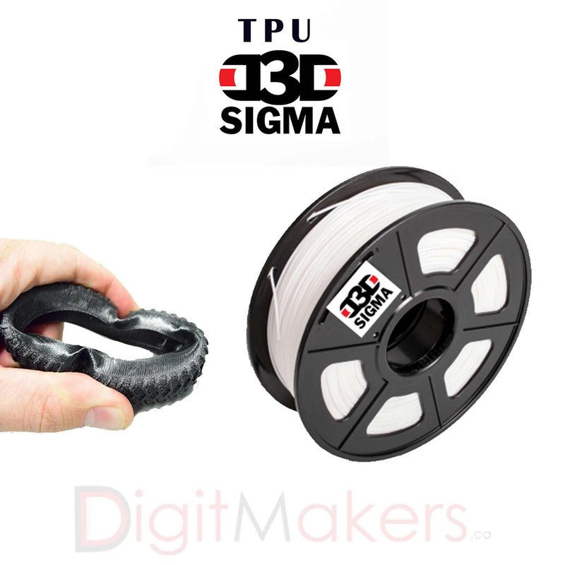 D3D Sigma TPU Flexible Filament 1.75mm-500g Spool (5 Colors) - Digitmakers.ca providing 3d printers, 3d scanners, 3d filaments, 3d printing material , 3d resin , 3d parts , 3d printing services