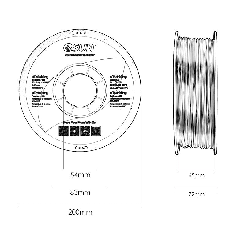 ESun eTwinkling PLA Filament 1.75mm 1kg-Various Colors - Digitmakers.ca providing 3d printers, 3d scanners, 3d filaments, 3d printing material , 3d resin , 3d parts , 3d printing services