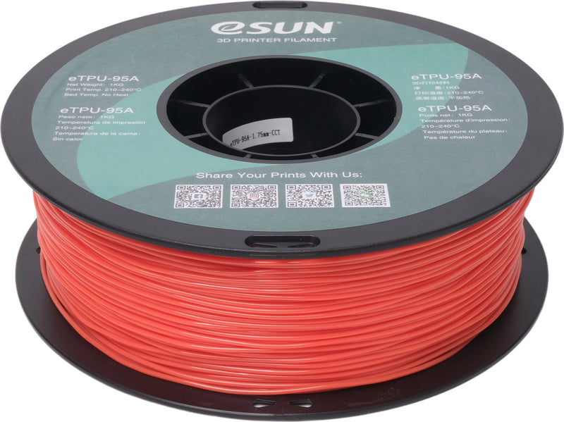 eSun TPU-95A filament, 1.75mm, Color Change by Temp, 1kg/roll - Digitmakers.ca