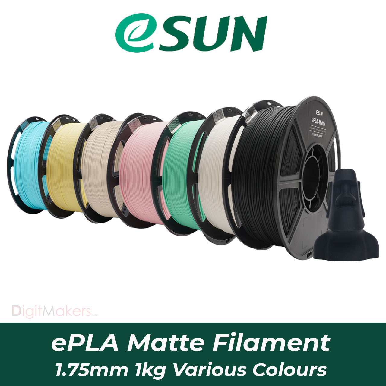 ESUN ePLA-Matte Black Filament PLA mat 1.75 mm 1 kg noir (mat) 1 kg -  Conrad Electronic France