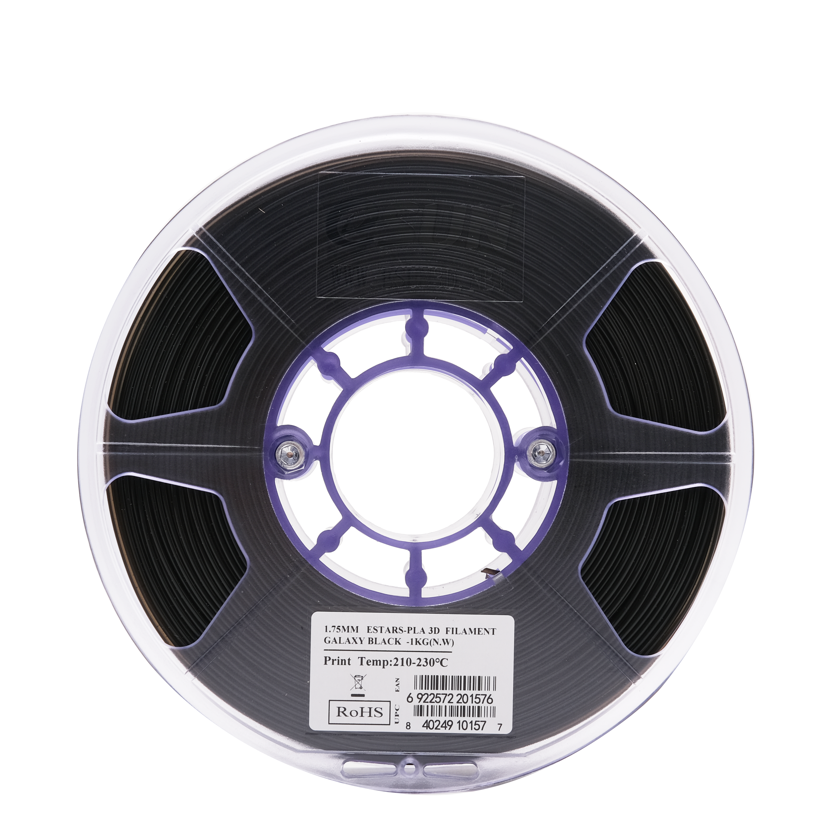 eSun eStars Galaxy Black PLA Filament 1.75mm 1kg Spool - Digitmakers.ca