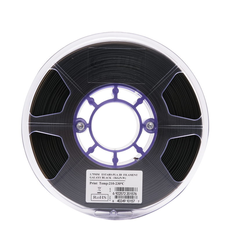 eSun eStars Galaxy Black PLA Filament 1.75mm 1kg Spool - Digitmakers.ca